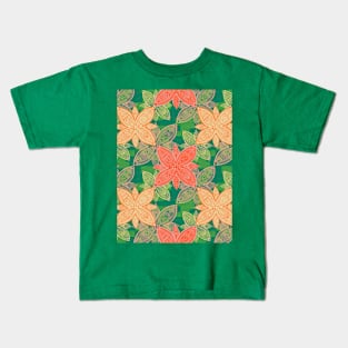 Flower Mandala Orange and Green Kids T-Shirt